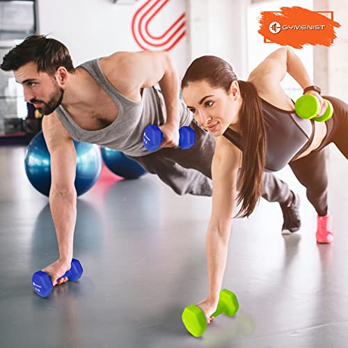 GYMENIST Pair of Dumbbells Set of 2 Soft Non Slip Grip Dumbbells Pair Covered with Neoprene