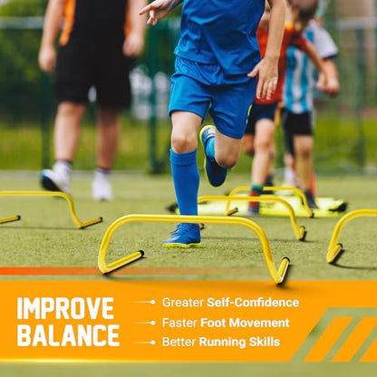 Yes4All Agility Speed Training Agility Hurdles for Athletes - 5 Pack - Speed and Agility Training Equipment for Soccer Basketball Football Hurdle Training