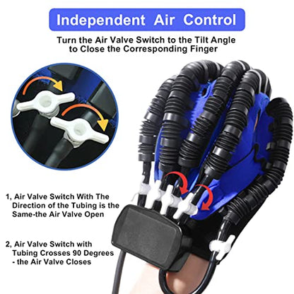 Rehabilitation Robot Gloves,Stroke Hemiplegia Hand Recovery Equipment,Hand Exerciser Aids,Rehab Robotic Glove - size: Left-hand-M