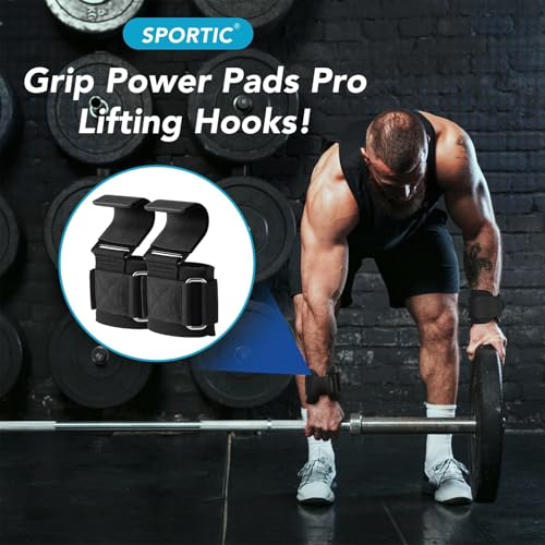 Weight Lifting Hooks (Pair) - Heavy Duty Lifting Wrist Straps, Hand Grip Support for Deadlifts, Pull Ups, Shrugs, Weightlifting Hooks Gym Gloves for Men and Women
