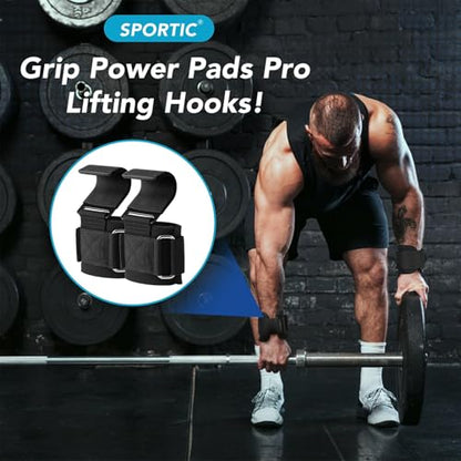 Weight Lifting Hooks (Pair) - Heavy Duty Lifting Wrist Straps, Hand Grip Support for Deadlifts, Pull Ups, Shrugs, Weightlifting Hooks Gym Gloves for Men and Women
