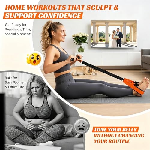 Pedal Resistance Band with Handle | Upgraded 55LBS Exercise Resistance Bands for Core, Abs, Legs, Glutes, Arms, Strength, Physical Therapy, Pilates, Sit Up Workout Equipment for Women Home Gym