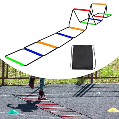 Menolana Agility Ladder Speed Ladder Foldable Workout Rugby Multifunction Home Gym Agility Training Equipment Fitness Feet Training - size: 10 Grids With Bag