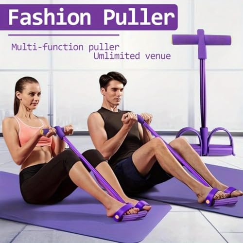 Multifunction Tension Rope, 6-Tube Elastic Yoga Pedal Puller Resistance Band, Natural Latex Tension Rope Fitness Equipment