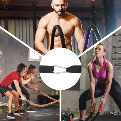 2 Packs Battle Rope Anchor Strap Kit Accessories for Home Gym Outdoor Muscle Workout Equipment,Carabiners with 4 Durable Straps and 2 Heavy Duty Carabiner, Home Gym Equipment