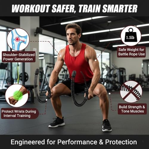 2026 Upgrade Cordless Battle Ropes, Weighted Cordless Battle Ropes,Ajustable Weighteds Arm Exerciser Rope,Portable Weighted Training Rope Fitness Equipment And Conditioning