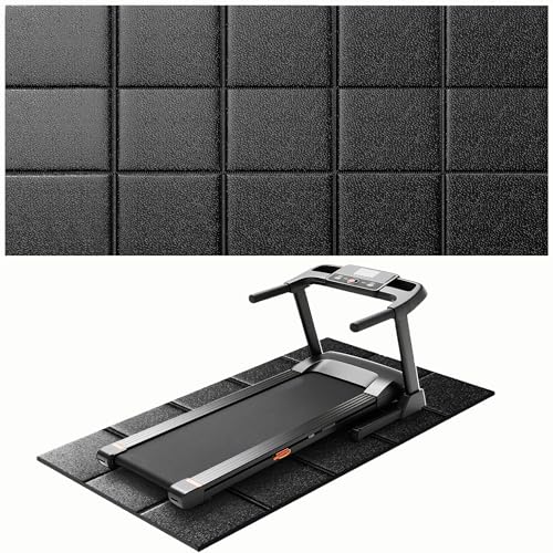 Treadmill Mat for Carpet &Hardwood Floors 79x39, Treadmills Mat, Mat for Under Treadmill/Walking Pad/Exercise Bike on Carpet, Hardwood Floors Protectior, Non-Slip, Waterproof, Noise Shock Absorption