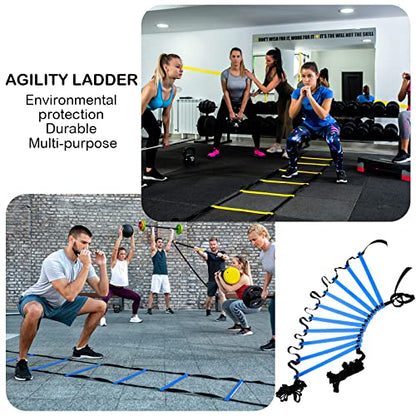 Agility Ladder 20 Feet Adjustable Rungs Speed Training Exercise Ladders with Carry Bag for Kids and Adults Soccer Football Boxing Footwork Sports Speed Agility Training