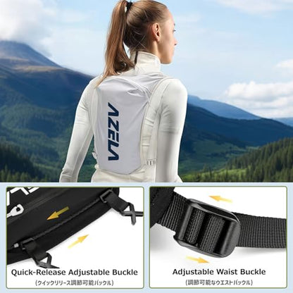 Running Water Bottles Flask BPA Free Leakproof Hydration Vest Packs Waist Belt Replacement for Triathlon Marathon Hiking Cycling Climbing Runner - color: #1 Black (7L) with a 1.5L White Water Bladder
