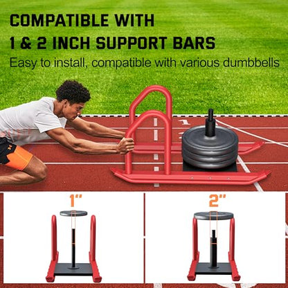 Weight Sled for Training, Heavy Duty 500 LBS Pull Push Sled for Outdoor, Indoor, Football, Durable Steel Weighted Sled, Compatible with 1" & 2" Weight Plate, Frame with Adjustable Reflective Stripe Vest