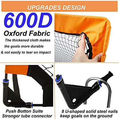 Poray Portable Soccer Goal Pop Up Soccer Net for Kids and Adults with 210D Oxford Fabric & Extra Stakes,Birthday Gift & Fun for Backyard and Soccer Training