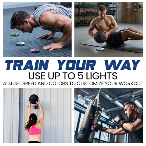 Reflexx RLT 2.1 Reaction Training Lights – Improve Reaction Time, Coordination & Focus – Adjustable Speed, Random Mode, Brightness & Sound Control – for Fitness, Rehab, Seniors & Athletes - style: Set of 1