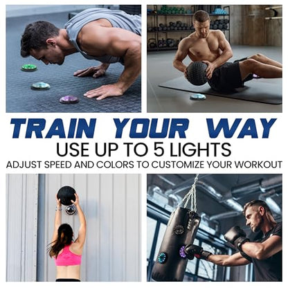 Reflexx RLT 2.1 Reaction Training Lights – Improve Reaction Time, Coordination & Focus – Adjustable Speed, Random Mode, Brightness & Sound Control – for Fitness, Rehab, Seniors & Athletes - style: Set of 1