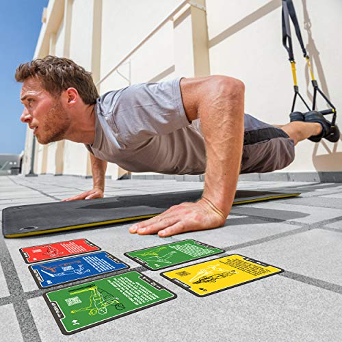 Stack 52 Suspension Exercise Cards Compatible with All Suspension Trainers. Suspended Bodyweight Resistance Workout Game. Video Instructions Included. Fun Home Fitness Program.(Mega Pack) - color: 122 Card Mega Pack
