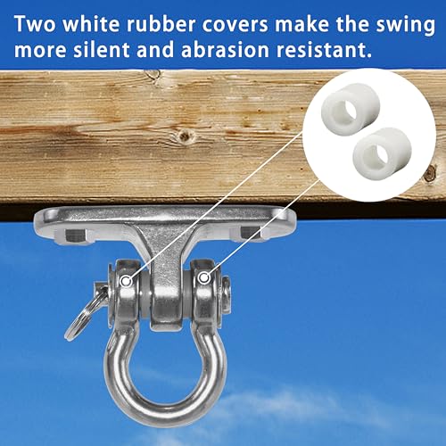 Heavy Duty Swing Hangers Stainless Steel 304 Anti-Rust, 2000 lb Capacity 180° Swing, Playground Porch Yoga Seat Trapeze Wooden Sets Indoor Outdoor(2 Pack