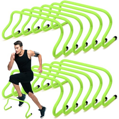 Wettarn 12 Pcs 9" Speed Training Agility Hurdles for Athletes Reliable Training Hurdle Plyometric All Purpose Practice Equipment for Soccer Basketball Football - color: Green