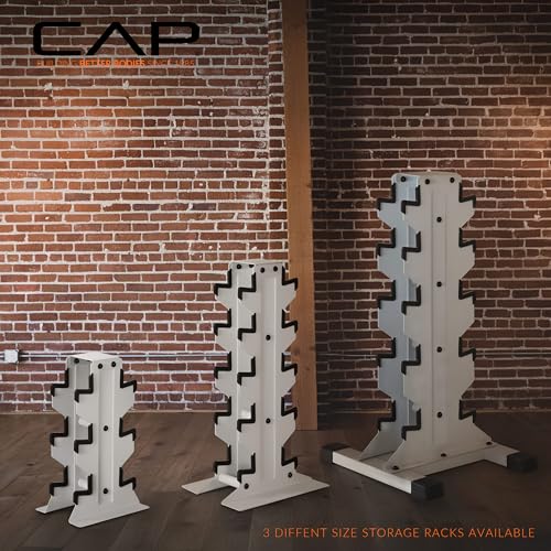 CAP Dumbbell Rack for Home Gym – Vertical Storage Stand, Holds Multiple Pairs (100–300 lbs), Heavy-Duty Steel with Non-Slip Base | Multiple Options