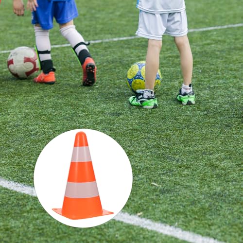 Alipis Football Training Marker Bucket and Roadblock Cones, 9-inch Orange Plastic Agility Football Obstacle Markers, 2pcs Set for Soccer Practice and Field Drills