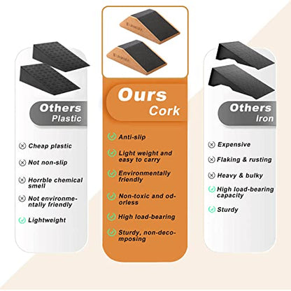 UNMERA Squat Wedge Block 2PCS Non Slip Professional Ramp, Platform for Heel Elevated Squats and Calf Raises