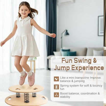 Balance Board & Wobble Board with Spring System, Proprioception Trainer for Physical Therapy, Rehabilitation, Posture & Coordination, Balance Board for Adults, Seniors & Kids