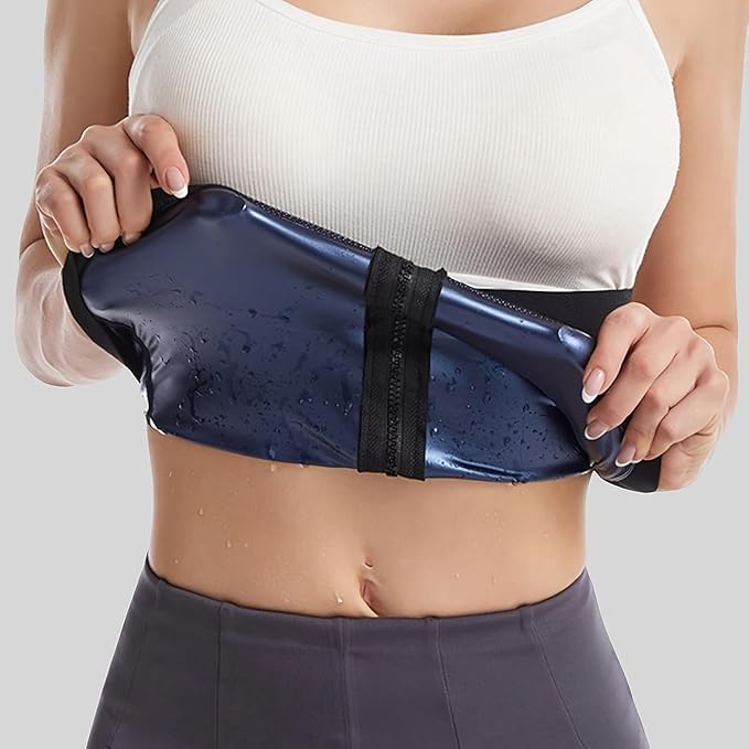 Women's sauna waist trainer shapewear, fitness, tummy control, buttock lifting, sweating, fat burning, and weight loss.