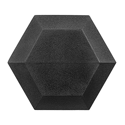 Hex Dumbbells Rubber Coated Cast Iron Hex Black Dumbbell Free Weights for Exercises - style: 15 Pounds / Pair