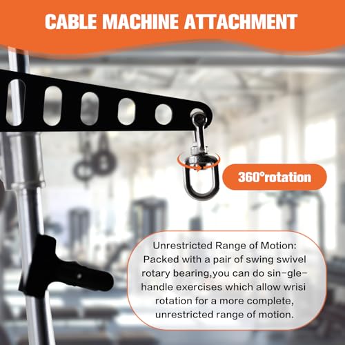 Multi-Grip LAT Pull Down Bar for Home Gym Fitness, Spreader Plate LAT Pulldown Attachments for Pulley System Cable Machine, Double to Single Cable Attachment Exercise Handle