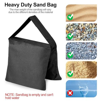 EMART 4 Pack Sand Bags for Weight, Heavy Duty Sandbags for Light Stand Tripod, Photography Equipment, Canopy Weights, Pop Up Tent, Umbrella Base, Backdrop Stand, Camping, Fishing Chair, Sports
