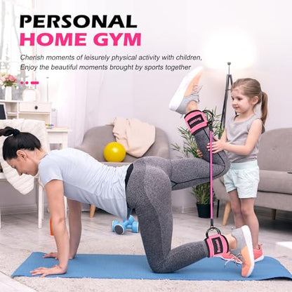 Resistance Bands, Ankle Bands for Working Out, Exercise Bands with Handles for Home Gym, Workout Equipment for Training Bands with Door Anchor, Legs Ankle Straps, Shape Body