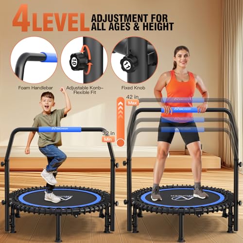 ANCHEER 40" Bungee Rebounder Trampoline with Adjustable Handle, 400LBS - color: Blue