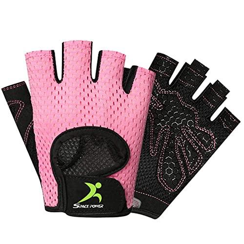 spacepower Workout Gloves - Lightweight Breathable Gym Gloves for Women & Men's Exercise - color: Pink, size: Small