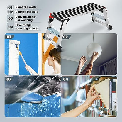 Work Platform Aluminum Step Ladder,36"×12"×18" Step Platform Non-Slip - size: One Step-36×12×18"