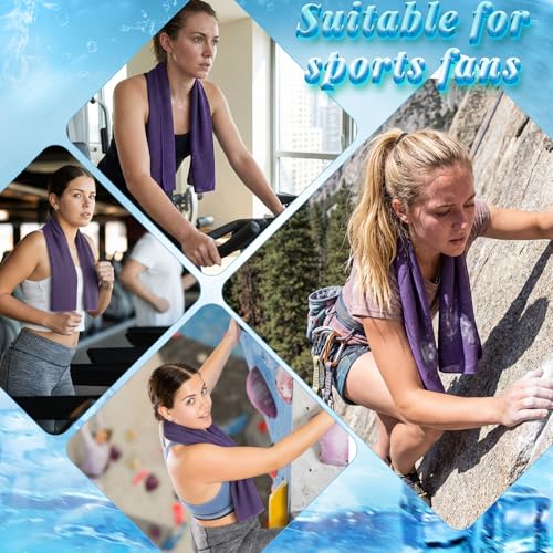Honoson 10 Pcs Cooling Towels with Bottle, 47 x 12 in, Purple - color: Purple