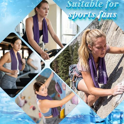 Honoson 10 Pcs Cooling Towels with Bottle, 47 x 12 in, Purple - color: Purple