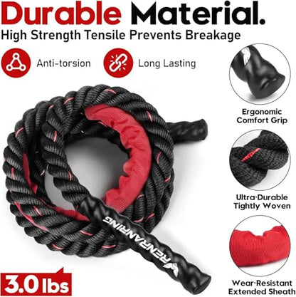 Weighted Jump Rope for Men and Women, 3lb 4lb 5lb Adult Heavy Skipping Rope, Jumprope for Fitness,Workout Equipment, Fitness Equipment for Home Gym Exercise,Improve Strength and Building Muscle - style: 5lb