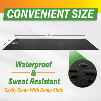 Treadmill & Exercise Equipment Mat – Non-Slip, Waterproof Pad for Bike, Walking Pad, Elliptical or Home Gym – Noise-Reducing Workout Floor Protector by Wakeman - size: Large