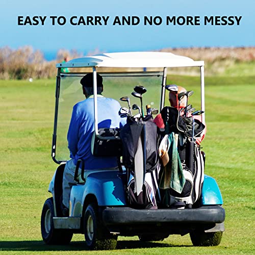 LUSTEMBER 3 Pack Large Golf Towels, 16" x 24" Tri-Fold Portable Microfiber Fabric Waffle Pattern Golf Towel for Golf Bag with Carabiner Clip to Quickly Remove Sand, Mud, Dirt and Sweat