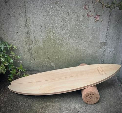 Greenwalnut Wooden Balance Board, Surf Balance Board Trainer with Roller, Wooden Exercise Balancing Stability Trainer - Non Slip Surface, Natural