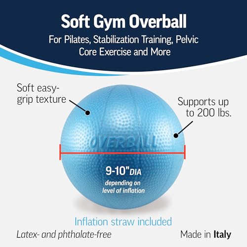 OPTP Soft Gym Overball – 9 Inch Inflatable Pilates Ball for Stabilization Training, Pelvic Core Exercise, Correct Body Position, Muscle Activation and More