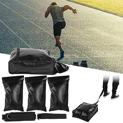Adjustable Sandbag Weight Loading System with Waist Belt, Fitness Training Sand Bags for Running Exercise, 360 - Degree Adjustable Resistance Equipment with Handles for Strength an