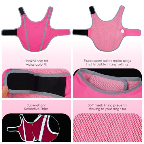 FUAMEY Dog Safety Vest High Vis Hunting Dog Vests for Large Dogs Reflective - color: Pink, size: X-Large
