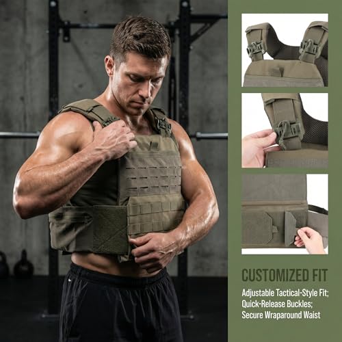 Adjustable Weighted Vest for Men & Women – Fitness Workout Vest with Removable Weights, Breathable Mesh, Secure Adjustable Straps for Running, Walking & Strength Training