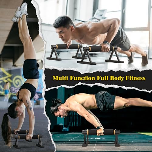 GanFindX Adjustable Wooden Parallettes, 600 LBS Handstand Bars