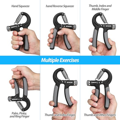 NIYIKOW 2 Pack Grip Strength Trainer, Hand Grip Strengthener, Adjustable Resistance 22-132Lbs (10-60kg), Forearm Strengthener, Perfect for Musicians Athletes