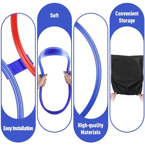 Shappy 50 Pcs Agility Rings with Storage Bags 15 Inch Agility Exercise Rings Training Hoops Plastic Speed Jumping Hoops for Gymnastics Sports Soccer Football Practice Games