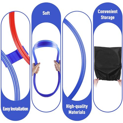Shappy 50 Pcs Agility Rings with Storage Bags 15 Inch Agility Exercise Rings Training Hoops Plastic Speed Jumping Hoops for Gymnastics Sports Soccer Football Practice Games