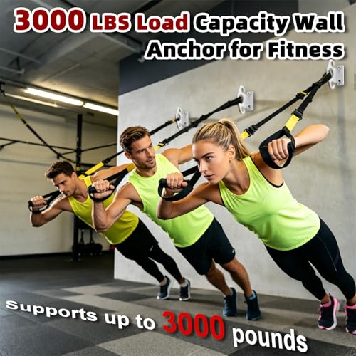 Resistance Band Wall Anchor Kit（3PCS, Wall Mount Training Anchor System for Resistance Bands, Exercise Bands, Home Gym Workout & Physical Therapy Strength Training