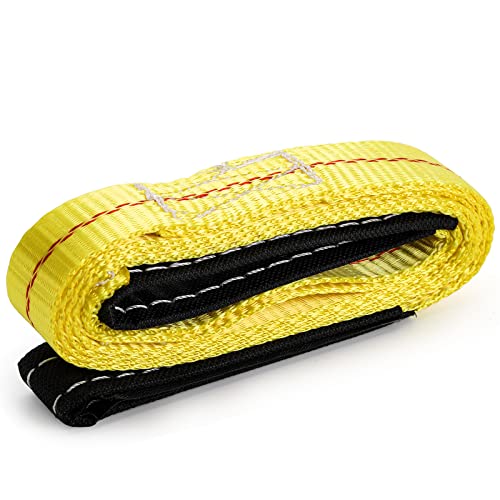 4 Pack Lifting Sling Straps, 6'x 1" Durable Nylon Tow Straps Rigging Strap with 2 Wide Flat Eye Loops, Tree Saver Recovery Securing Strap Web Sling for Fitness, Wearing Guard, Moving Furniture