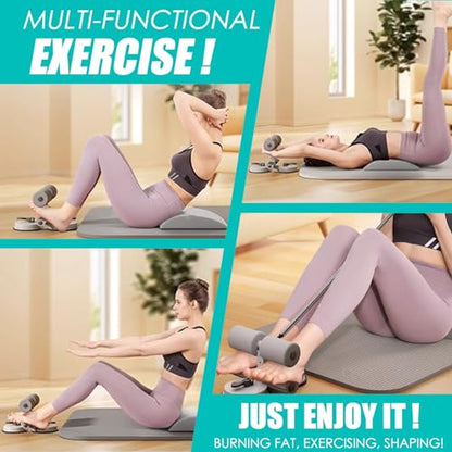 Sit Up Bar Foot Holder,Portable Sit Up Floor Holder, Sit Up Exercise Equipment,3 Level Adjustable, with 2 Strong Suction Cup and Elastic Pull Rope，for Abs Workout Aids,Feet and Leg Strength Training, Home or Office Use