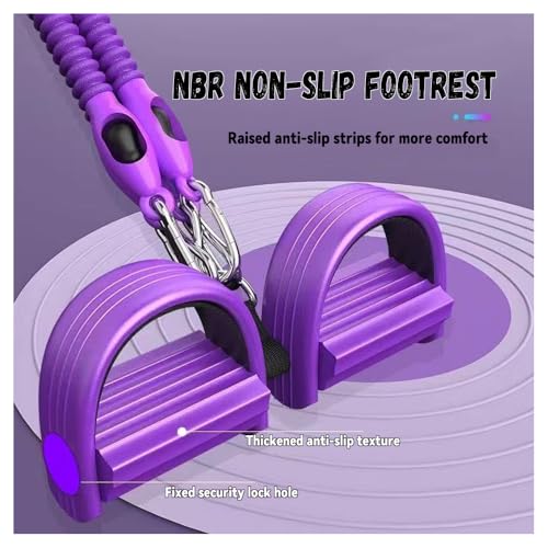 Multifunction Tension Rope Set,Upgraded Smart Stirrup Puller Adjust Sit Up Bar-Pedal Puller Tensioner Workout Bands Resistance with Abdomen/Waist/Leg/Hips/Chest/Back